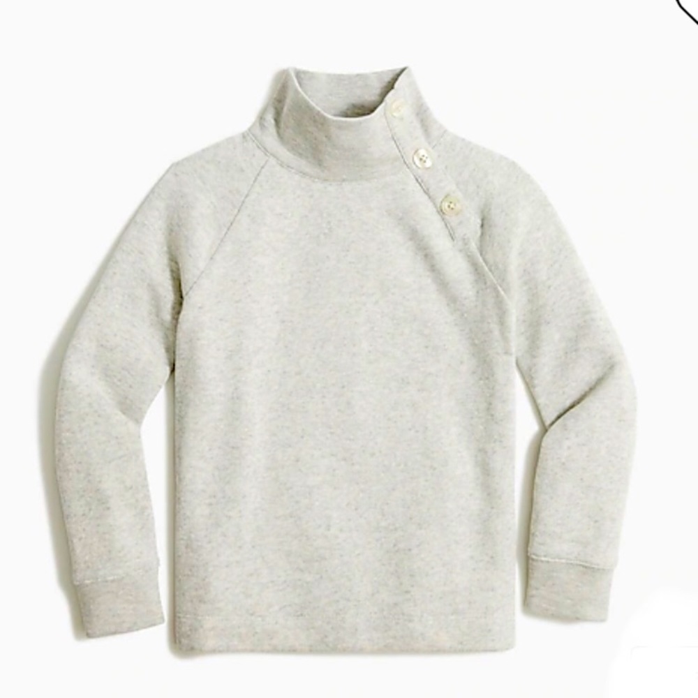 Girls' button-neck tunic sweatshirt in cloud spun fleece